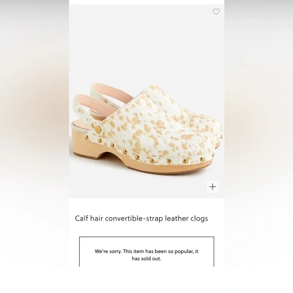 NEW J. Crew Calf Hair Convertible-Strap Tan and Cream Leather Clogs - Picture 3 of 9